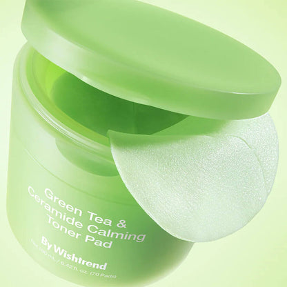 By Wishtrend - Green Tea & Ceramide Calming Toner Pad 70pcs By Wishtrend