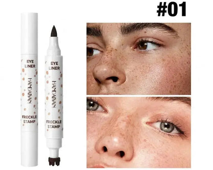 Handaiyan - 2-In-1 Freckle Stamp & Liquid Eyeliner Pen 3.6ml 