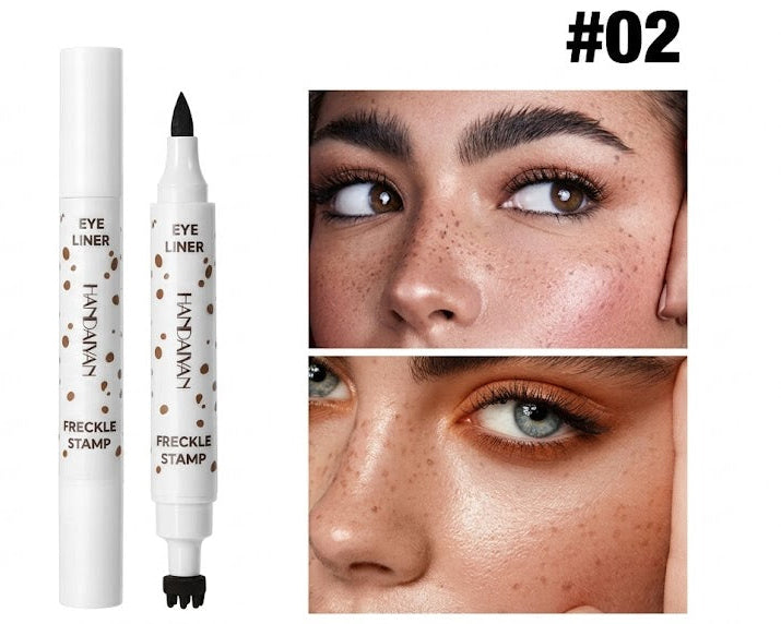 Handaiyan - 2-In-1 Freckle Stamp & Liquid Eyeliner Pen 3.6ml Handaiyan